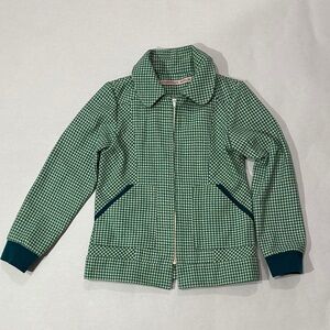 Kids handmade Green Checkered Retro Jacket